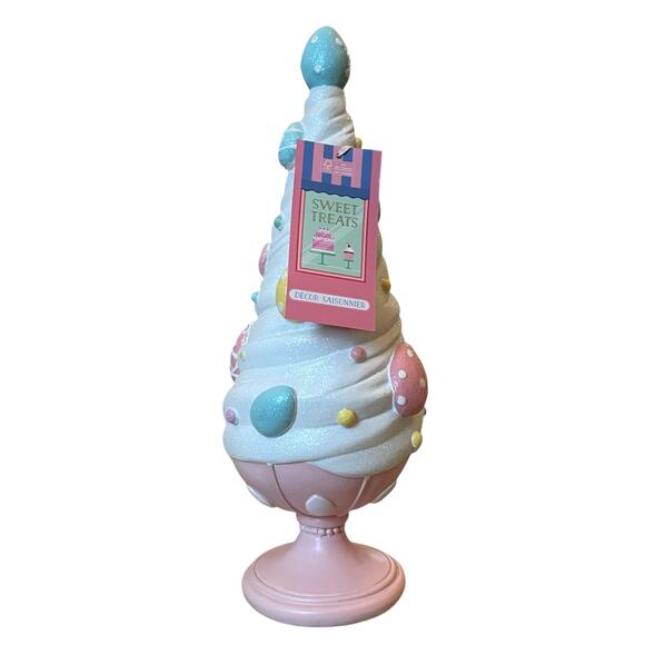 Sweet Treats Pastel Easter Eggs Frosted Bowl of Soft Ice Cream Decor NEW - Picture 9 of 10